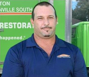 Ray Fletcher Production Manager SERVPRO Jacksonville South, male with blue shirt and short hair