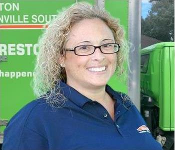Dawn Smith Admin Assistant SERVPRO Jacksonville South, female with glasses and curly hair
